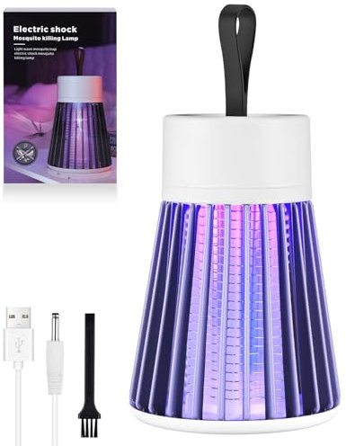 URAQT Lampada Antizanzare Elettrica, Lampada elettrica UV antimosche, Lampada Zanzare Esterno InternoLuce LED, Non tossico e inodore, Adatto per balconi, cucine, uffici(Spina diretta-Grigio)