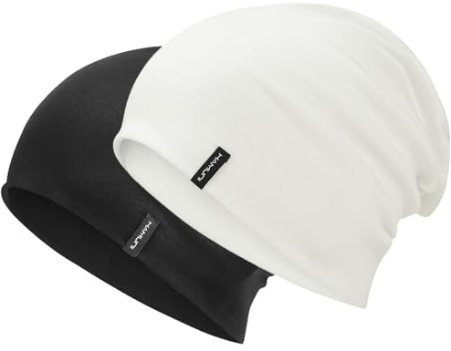 HAMUNI Slouchy Beanie Mütze Damen, Bequeme Baumwolle Mütze Herren | Leichte Mütze Doppellagige Weiche Dünne Mütze Klassische Modische Beanie Mütze Perfekt für Alltag und Übergangszeiten
