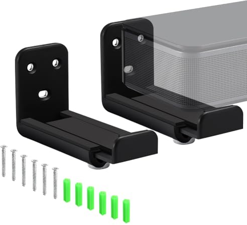 Xingsiyue Universal Soundbar Wall Mount Bracket for Samsung/Bose/LG/Sony/JBL/Sonos/Vizio and More Soundbar Mounts, Depth Adjustable 3.35in to 5.32in Speaker Wall Mount Hold Up to 44lbs