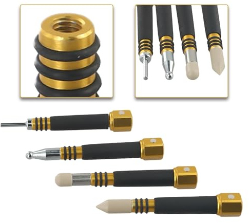 Vibsky Combination Car Repair Tool Set 12cm, 4PCS Metal Rubber Hammer for Auto Body Work