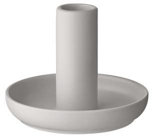 blomus Kerzenhalter -Vela- | Farbe Satellite | Größe S | Hoch | Aus Keramik; Für stimmungsvolles Kerzenlicht; Ø 11 x H 9 cm