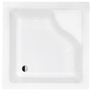 VBChome Acryl-Duschwanne mit Sitz Quadrat 90x90 cm ohne Schürze tief + Ablaufgarnitur fi50 befliesbar