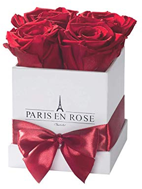 PARIS EN ROSE Châtelet Rosenbox, Weiss-Bordeauxrot, XS