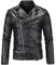 MISSMAO Retro Morbido Giacca Motociclista in Pelle Sintetica Biker Jacket Cappotto con Cintura Nero S