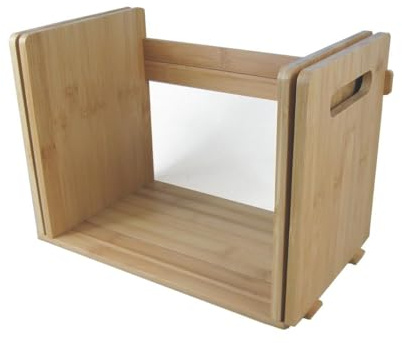 MyLibrary Handregal BookCase aus Holz: Ausziehbare Mini-Bibliothek aus Bambus