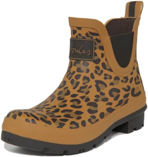 Joules Short Height Printed Wellibobs, Stivali da Pioggia Donna, Tan Leopard, 42 EU