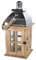 Windlicht Laterne SOLID Mangoholz Edelstahl Glas (24x24x50cm)