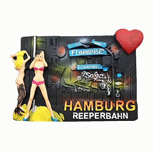 3D Reeperbahn Hamburg Deutschland Kühlschrankmagnet Reise-Souvenir Geschenk Kollektion Home Küche Dekoration Deutschland Kühlschrank Magnetaufkleber