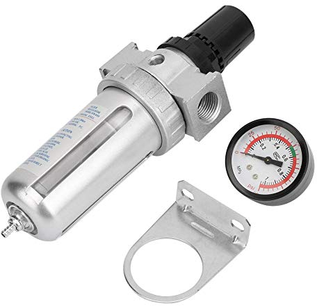 Combo régulateur de filtre à air comprimé, BSP 1/2 Régulateur de filtre de piège à eau d'humidité de compresseur d'air avec Mount Connection avec bouton de contrôle de pression réglable