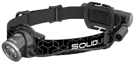 Solidline SH6R, super helle LED Stirnlampe, fokussierbar, wiederaufladbar, 600 Lumen, 300 Meter Leuchtweite, 50 Stunden Leuchtdauer, inkl. Akku, Floating Charge System und USB Kabel, 1 Stk.