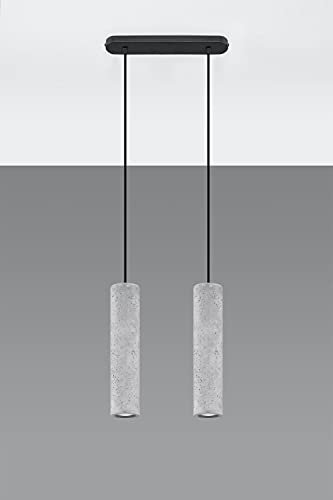 Licht-Erlebnisse Hängeleuchte Beton Schirm 2-flammig GU10 wohnlich BRENNA Pendelleuchte Esstisch Küche Wohnzimmer