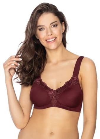 VIANIA! Soft-BH 184460 Helga Komfortträger vorgeformte Cups Farbe Burgundy, Größe:80, Cup:B