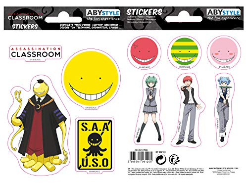 ABYSTYLE - Tassination Classroom – Aufkleber – 16 x 11 cm/2 Bögen – Koro