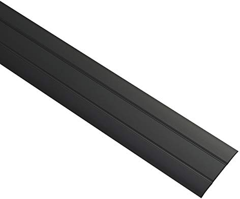 ALPENSTAHL Übergangsprofil selbstklebend | Länge 200 cm | Türschiene Breite: 37 mm | Boden-Schiene flach für Fußböden, Laminat | Zierleiste Aluminium zum Kleben | Alu Bodenprofil Schwarz
