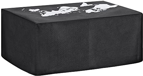 kwmobile Cover kompatibel mit HP OfficeJet 5230 / 5232 - Tasche Hülle Drucker - Staubschutzhülle Schutzhaube Schutzhülle - Weiß Schwarz Travel Umriss