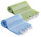 Turquoise Home - Großes türkisches Pestemal Badetuch Hamamtuch Saunatuch XXL Badetuch 100 x 180 cm Sauna Spa Yoga Strand Picnic dünn und leicht (Blau-OliveGrün, 2)