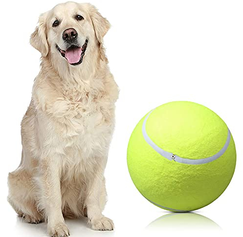 JZK Aufblasbarer Tennisball 9,5 Zoll für Hunde - Gesellschaftsspielzeug für große Hunde - Outdoor-Sport und Strand