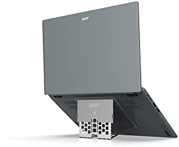 Acer Ultra Slim Notebook Stand (Mobilität und Flexibilität für bis zu 15,6 Zoll Laptops, bis zu 12 cm Erhöhung für erleichtertes Tippen, mit Zinklegierung und rostfreiem Stahl) silber
