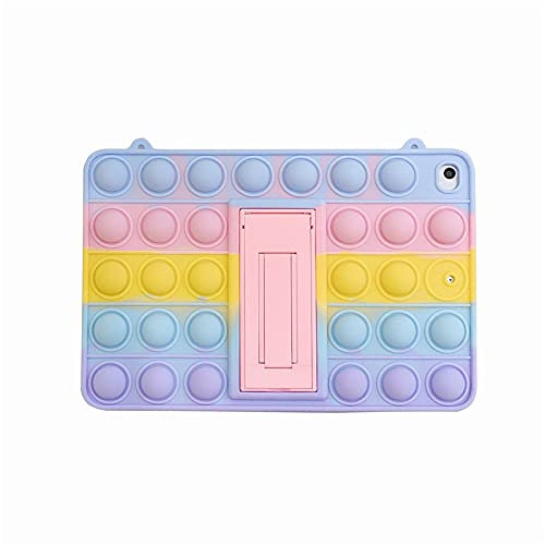 Cover protettiva per iPad 2019 (7th) / 2020 iPad (8th) 10.2``, CrazyLemon Push Pop it Bubble Fidget Toys Cover protettiva a tutto tondo con supporto pieghevole e cordino - Arcobaleno