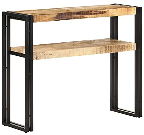 vidaXL Table Console Table de Couloir Table d'Entrée Table sous Miroir Salon Salle de Séjour Maison Intérieur 90x30x75 cm Bois de Manguier Brut