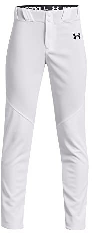 Under Armour Boys' Utility Baseball Pant, (100) White / / Black, Youth Small