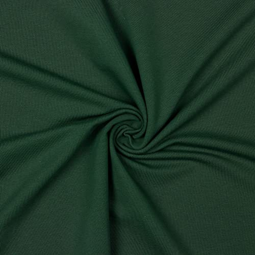 French Terry Uni Meterware Tex + GOTS zertifiziert über 50 Farben zur Auswahl Sweat (059 I Dunkel Waldgrün, 200 x 150cm)
