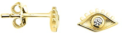 SOFIA MILANI - Damen Ohrringe 925 Silber - vergoldet/golden & mit Zirkonia Steinen - Augen Ohrstecker - E1409