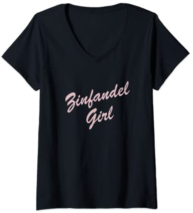 Damen Zinfandel Girl Design for Zinfandel Lovers T-Shirt mit V-Ausschnitt