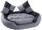 PETSTUFF Hundebett Wendefunktion wasserabweisend abwaschbar, Farb- und Größenwahl, grau/schwarz, L