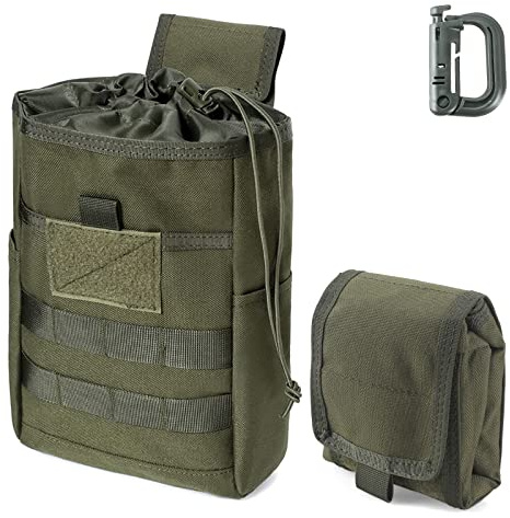 WYNEX Molle Dump Pouch, Taktische Schleuder Munitionstasche Faltbare Mag Dump Pouch Magazin Utility Roll Up Wiast Tasche Kordelzug für Belt Pack Zubehör