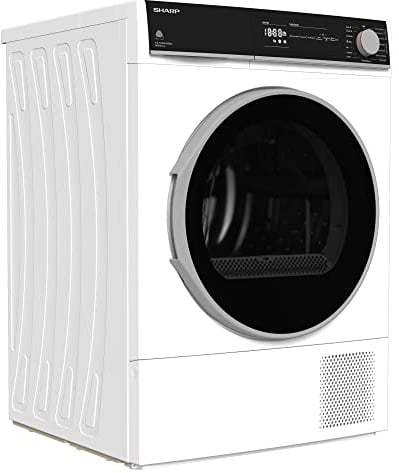 Sharp KD-NHH8S8GW3-DE Wärmepumpentrockner für 8 kg Wäsche, A+++, 176 kWh/Jahr, 15 Programme inkl. Schnellprogramm, LED-Trommelbeleuchtung, Weiß