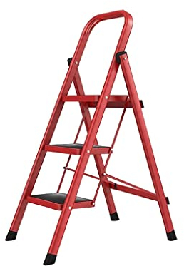 Stufen-Leiter Trittleiter Klappbarer Trittleiter 3-Stufen-Leiter mit Handläufen Stabiler, breiter Pedal-Trittleiter aus robustem Stahl für Haus und Küche Tragbar