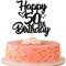1 Stück Happy 50th Birthday Cake Topper Heart Star 50 Fabulous Tortendeko Prost auf 50 Jahre alt Fünfzig fabelhafte Tortendekorationen 50 Geburtstag Party Kuchen Dekoendeko Schwarz