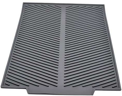TourKing Silicone Draining Board, Folding Drainer, 17”x13” Eco-Friendly Heat Resistant Pot Mat, Dishwasher Safe Trivet