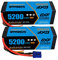 DXF 2 Packungen lipo 4s akku – 5200mah, 80c entladung, EC5 stecker, 4s lipo akku ideal für 1/8 & 1/10 Autos von losi, hpi, associated & mehr – 4s lipo leistungsstark und zuverlässig