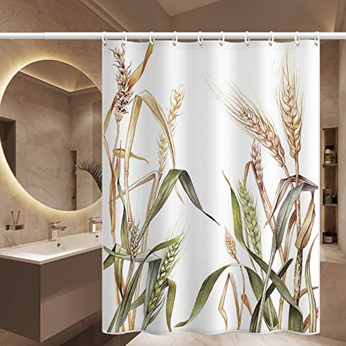 Musihy Duschrollo 100X180, Duschvorhang Badewanne Grün Weizen Bathtub Curtains Schmale Duschvorhänge
