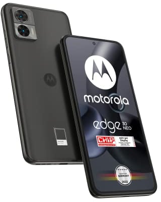 Motorola Mobility Moto Edge30 neo Smartphone (6,3'-FHD+-Display, 64-MP-Kamera, 8-256 GB, 4020 mAh, Android 12), Black Onyx, inkl. Schutzcover + KFZ-Adapter [Exklusiv bei Amazon]