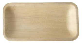 25 Teller eckig/Tabletts, Palmblatt Pure eckig 24 cm x 16,5 cm x 2 cm