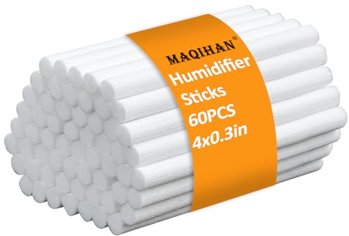 MAQIHAN 60 Stück Luftbefeuchter-Sticks - Mini Luftbefeuchter Filter Wicks Luftverteiler Wicks Nachfüllpackung Ersatzdochte für Kleiner Tragbarer Luftbefeuchter Diffuser im Büro, Schlafzimmer, Zuhause