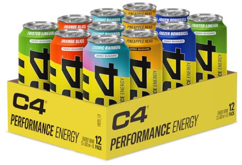 C4 Performance Energy Drinks Mixed Variety Pack 500ml (12 pack) | Sugar Free Energy Drink with 160mg Caffeine, 250mg Betaine, 1050mg Taurine | Low Calorie Fizzy Drinks for On the Go Energy and Focus