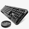 Wireless Keyboard and Mouse Combo, Retro Typewriter Style Keyboard with Round Keycaps, 2.4GHz Dropout-Free Connection Mouse with 3 Adjustable DPI for Windows Notebook PC (Black)