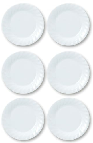 ACAN Tradineur - Pack de 6 Platos Modelo Ebro Postre - 20 cm - Material Resistente - Apto para lavavajillas y microondas - Ideal para el hogar, cocina y hosteleria.