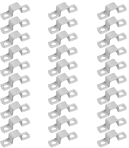 30 Pcs Square Tube Strap Clamp for 1 x 1 Square Pipe,Stainless steel 304 Thickness 1.3mm U Shape Pipe Clamp Inner Width:25.4mm