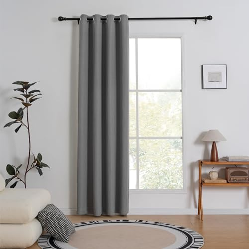 Tenger Home Rideau Occultant en Chanvre de Coton, Coulissant avec Œillets, Ombrage à 100% pour Chambre à Coucher, 1 Pièce (120 x 175 cm)