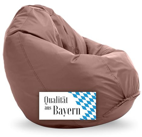 Bruni Sitzsack Classico L in Hellbraun – XL Sitzsack mit Innensack zum Lesen, Abnehmbarer Bezug, lebensmittelechte EPS-Perlen als Bean-Bag-Füllung, aus Deutschland
