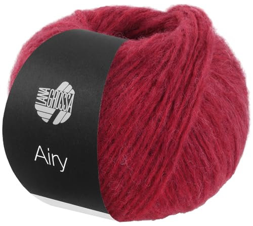 LANA GROSSA Airy | Flauschige Netzgarnstruktur aus 40% Baumwolle gefüllt mit 18% Merino- und 42% Baby Alpaka Fasern | Handstrickgarn | 50g Wolle zum Stricken & Häkeln | 170m GarnFB 16