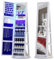 Gurexl Schmuckschrank mit Spiegel, Spiegelschrank mit Beleuchtung Ganzkörperspiegel Schrankschmuck Aufbewahrung Mehrere Fächer Abschließbar 360 Grad Drehung Schminkschrank 160 × 54 × 54 cm