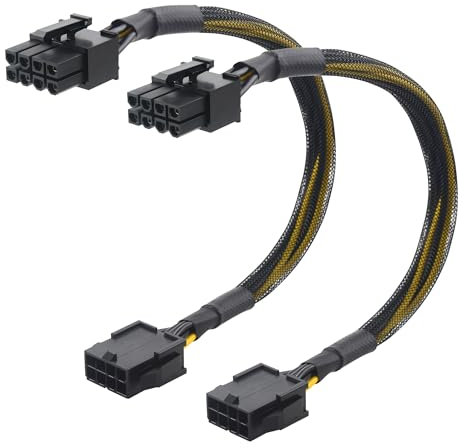 Cable Matters 2-Pack, 8 Pin PCIe Extension Cable, Male to Female, 25cm, 8 Pin GPU Power Extension Cable/PCIe Power Extension Cable for GPU