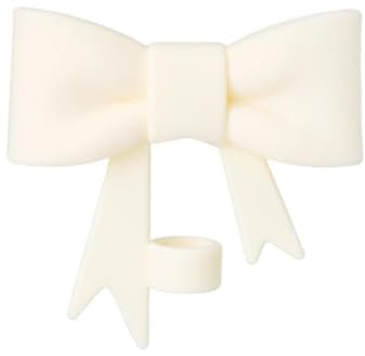 Reusable Silicone Straw Topper - Stanley Cap Compatible, Classic Pink Bow Straw Covers - 10mm/0.4in, Beige