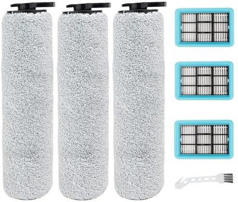 Odashen Staubsaugerbürste Rollenfilter Ersatzteile für Bissell Crosswave HF2/3845N/3831 Bodenschrubber, 3 Bürstenrollen + 3 Filter + 1 Reinigungsbürste